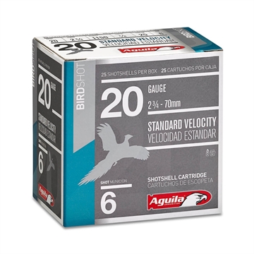 Picture of Aguila Ammunition 20ga Birdshot 2.75 inch Shotgun Shells - #6 Shot 1oz 1220 fps 25rd Box 1CHB2006