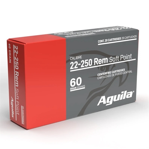 Picture of Aguila Ammunition 22-250 Rem Rifle Ammo - 60 Grain | Soft Point | 200rd Case 8338AG