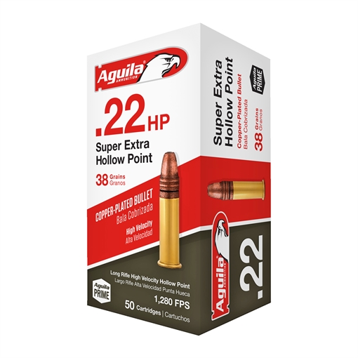 Picture of Aguila Ammunition .22 LR HV Rifle Ammo - 38 Grain | Copper Plated Hollow Point-50rd Box 1B223706-ERO