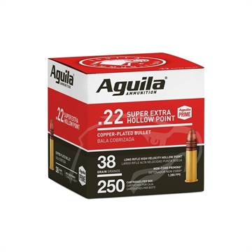 Picture of Aguila Ammunition .22 Super Extra Rifle Ammo - 38 Grain Copper Plated Hollow Point 250rd Box 1B221103
