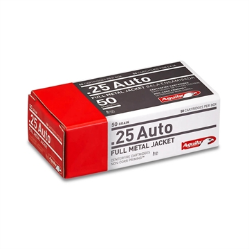Picture of Aguila Ammunition .25 Auto Handgun Ammo - 50 Grain FMJ 50rd Box 1E252110