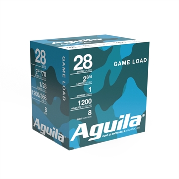 Picture of Aguila Ammunition 28ga Birdshot 2.75 inch Shotgun Shells - #8 Shot 1oz 1200 fps 25rd Box 1CHB2838