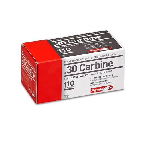 Picture of Aguila Ammunition .30 Carbine Rifle Ammo - 110 Grain | FMJ | 50rd Box 1E302110