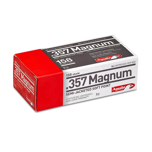 Picture of Aguila Ammunition .357 Magnum Handgun Ammo - 158 Grain | Semi-Jacketed Soft Point 1E572823 -