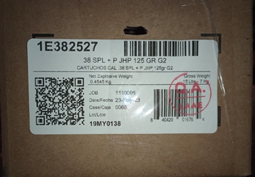Picture of Aguila Ammunition .38 Special Handgun Ammo - 125 Grain +P JHP 500rd Case 1E382527