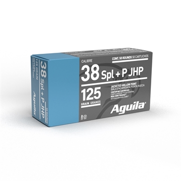 Picture of Aguila Ammunition .38 Special Handgun Ammo - 125 Grain +P JHP 50rd Box 1E382527