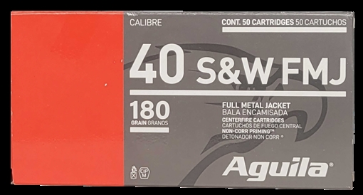 Picture of Aguila Ammunition .40 S&W Handgun Ammo - 180 Grain | FMJ Flat Nose | 50rd Box 1E402110