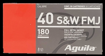 Picture of Aguila Ammunition .40 S&W Handgun Ammo - 180 Grain FMJ Flat Nose 50rd Box 1E402110