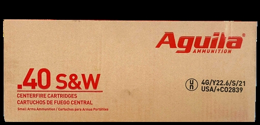 Picture of Aguila Ammunition .40 S&W Handgun Ammo - 180 Grain | FMJ Flat Nose | 1000rd Case 1E402110