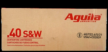 Picture of Aguila Ammunition .40 S&W Handgun Ammo - 180 Grain FMJ Flat Nose 1000rd Case 1E402110