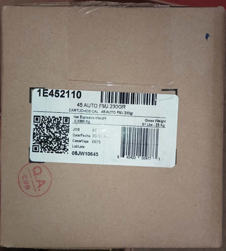 Picture of Aguila Ammunition .45 Auto Handgun Ammo - 230 Grain | FMJ | 1000rd Case 1E452110