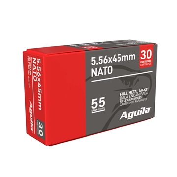Picture of Aguila Ammunition 5.56NATO Rifle Ammo - 55 Grain FMJ 2250rd Case 1E556155