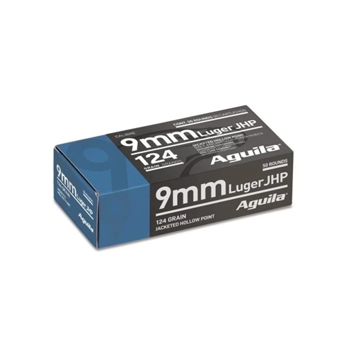 Picture of Aguila Ammunition 9mm Luger Handgun Ammo - 124 Grain | JHP | 50rd Box 1E092125