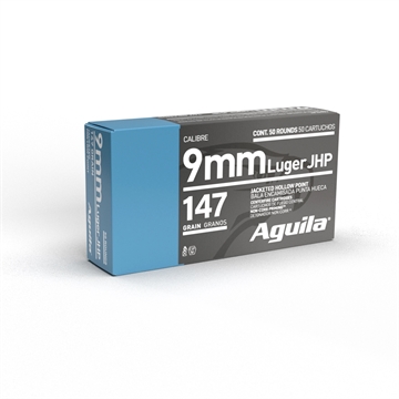 Picture of Aguila Ammunition 9mm Luger Handgun Ammo - 147 Grain JHP 50rd Box 1E092151