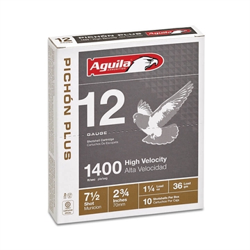 Picture of Aguila Ammunition PICHÓN PLUS 12ga Birdshot 2.75 inch Shotgun Shells - #7.5 Shot 1.25oz 1400 fps 10rd Box 1CHB1295