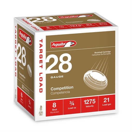 Picture of Aguila Ammunition Target 28ga Birdshot 2.75 inch Shotgun Shells - #8 Shot | 3/4oz | 1275 fps | 25rd Box 1CHB2878