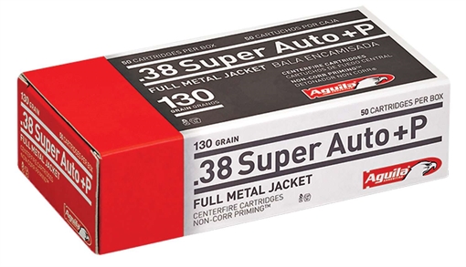 Picture of Aguila Target & Range Handgun 38Super +P 130gr Full Metal Jacket 50 Per Box/20 Case 1E382112