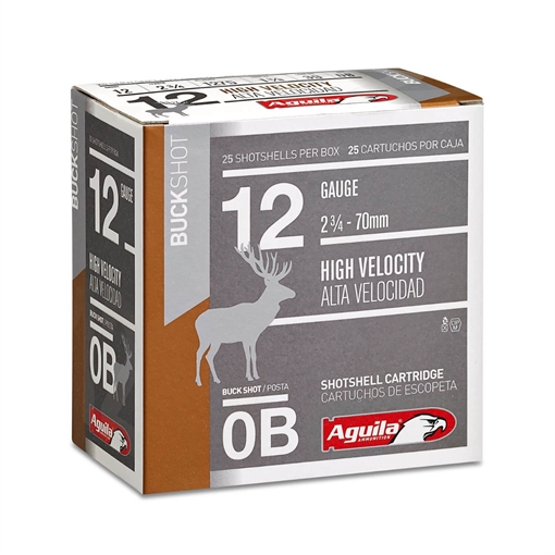 Picture of Aguila Buckshot High Velocity 12Gauge 2.75" 1 3/8oz 0Buck Shot 25 Per Box/10 Case 1C1200BA