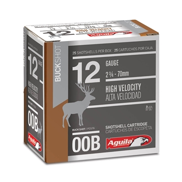 Picture of Aguila Buckshot High Velocity 12Gauge 2.75" 00Buck Shot 25 Per Box/10 Case 1CHB1320