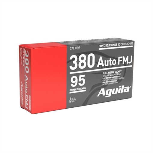 Picture of Aguila Handgun Ammuntion .380 Auto 95 gr FMJ 945 fps 1000/ct 1E802110C