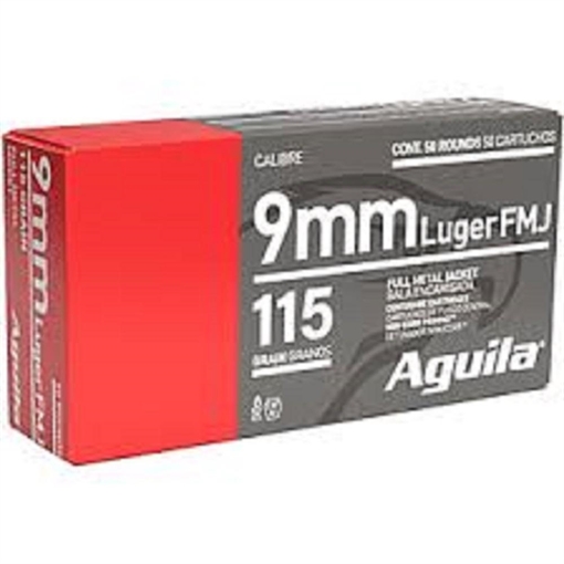 Picture of Aguila Handgun Ammuntion 9mm Luger 115 gr FMJ 1150 fps 1000/ct Case 1E097704C
