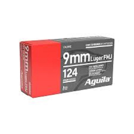 Picture of Aguila Handgun Ammuntion 9mm Luger 124 gr FMJ 1115 fps 1000/ct 1E092110C