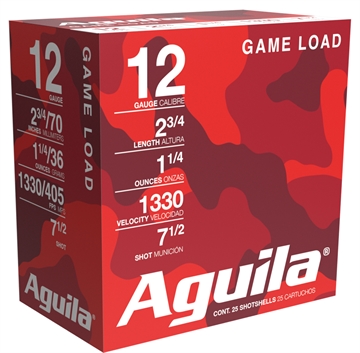 Picture of AGUILA FIELD LOAD SHOTSHELL AMO 12GA #7.5 2-3/4" 1-1/4 OZ 25RD 1330FPS (10 BOXES PER CASE) 1CHB1207