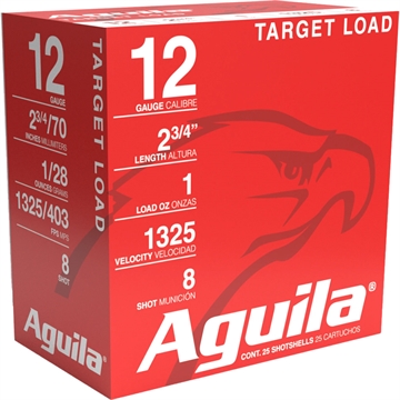 Picture of Aguila Ammunition Sporting 12ga Birdshot 2.75 inch Shotgun Shells - #8 Shot 1oz 1325 fps 25rd Box 1CHB1286