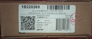 Picture of Aguila Ammunition .22 LR Subsonic Rifle Ammo - 40 Grain Solid Point 1000rd Case 1B220269