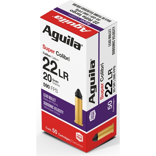 Picture of Aguila Aguila Super Colibri Rimfire Ammo 22 LR. 20 gr. Colibri Lead 50 rd. 1B220339