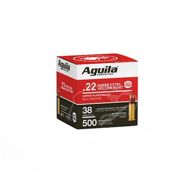 Picture of Aguila Super Extra Rimfire 22LR 38gr Copper Plated Hollow Point 500 Per Box/4 Case 1B221118