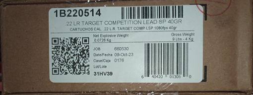Picture of Aguila Ammunition .22 Target Rifle Ammo - 40 Grain | Solid Point | 1000rd Case 1B220514