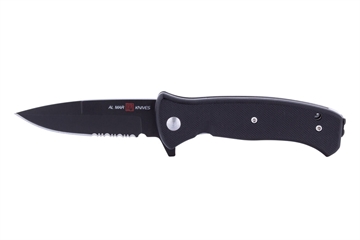 Picture of AL MAR KNIVES MINI S.E.R.E. 2020 NIGHT G-SERIES 3" D2 BLACK COMBO EDGE AMK2205