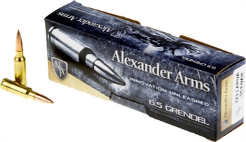 Picture of Alexander Arms Lapua Scenar 6.5Grendel 123gr Boat Tail Open Tip Match 20 Per Box/10 Case AG123LSBOX