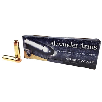 Picture of Alexander Arms Round Shoulder 50Beowulf 350gr Flat Point 20 Per Box/10 Case AB350RSBOX