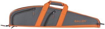 Picture of Allen Springs Compact Youth Rifle Case Fits Scoped Rifles Up To 32", Gray w/Orange Trim, Nylon Lining, Padded Handle, 2 Accessory Pockets 31732