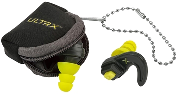 Picture of Allen Company ULTRX Adjustable Ear Plugs, Gray/Neon Yello, Includes Carrying Pouch 4103