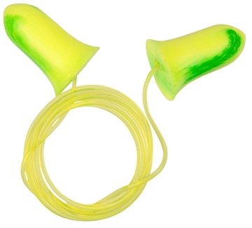 Picture of Allen Tethered Tapered Foam Ear Plugs 32 dB Yellow/Lime Green 5 Pair 4119
