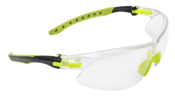 Picture of Allen Company ULTRX Keen Safety Glasses, Compact, Anti-fog/Anti-scratch, Black/Lime Green Frame, Clear Lens 4140