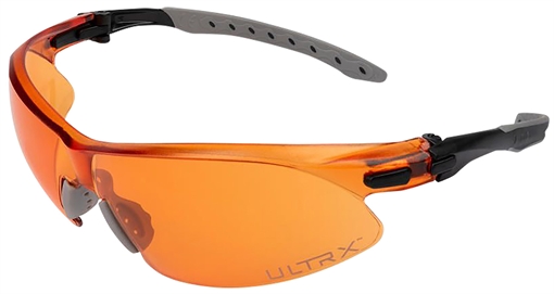 Picture of Allen Company ULTRX Keen Safety Glasses, Anti-fog/Anti-scratch, Black/Amber Frame, Amber Lens 4141