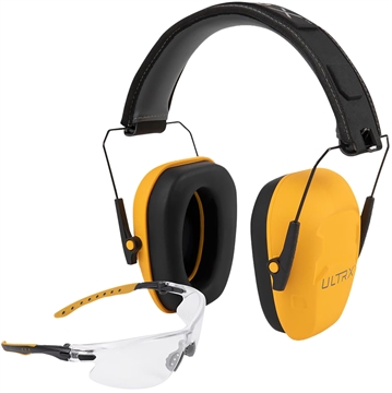Picture of Allen Company ULTRX Hearing and Eye Combo, Shield Passive Earmuff, NRR 23dB, Yellow, Anti-Fog/Anti-Scratch Shooting Glasses, Clear, ANSI Z58 and CE EN-Rated 4156