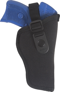 Picture of Allen Company Cortez, Outside Waistband Holster, Fits Medium Frame Semi-Auto's with 3-4" Barrels, Nylon Construction, Snap Closure, Matte Finish, Black, Right Hand 44801