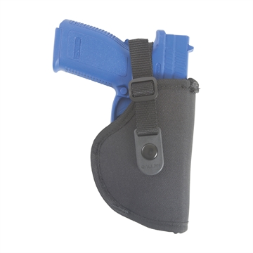 Picture of Allen Company Cortez, Outside Waistband Holster, Fits Large Autos with 3.5"-4.5" Barrels, Nylon Construction, Snap Closure, Matte Finish, Black, Right Hand 44807