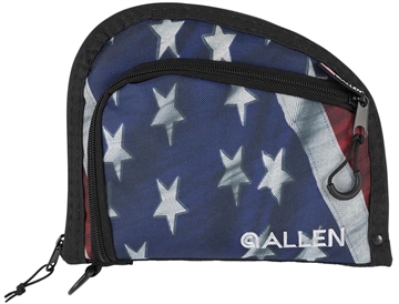 Picture of Allen Victory Auto Fit Handgun Case USA Flag Endura w/Black Trim, 1-Pocket, Knit Lining, Foam Padding & Lockable Zippers 9" x 7" Interior Dimensions 7719