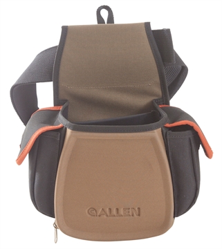 Picture of Allen Eliminator Pro Double Compartment Shooting Bag Black w/Coffee & Copper Accents, Elastic Loops, Side Pockets & D-Ring 7" x 4.75" x 12" Exterior Dimensions 8306