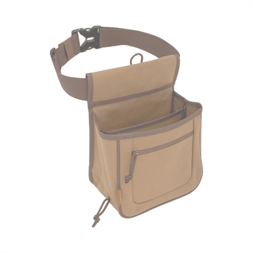 Picture of Allen Rival Double Compartment Shell Bag Tan Canvas Holds 2 Boxes of 2 3/4" 12 Gauge Shells Side By Side 8332