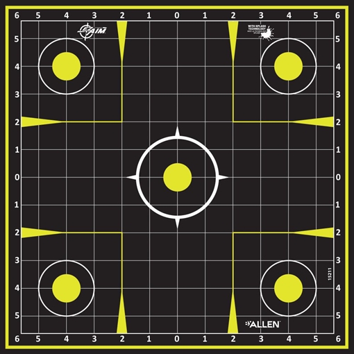Picture of Allen Company EZ AIM Adhesive, Sight Grid, 12.5", 30 Pack, Black/Chartreuse 15211-30