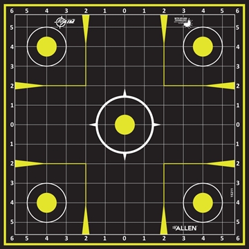 Picture of Allen Company EZ AIM Adhesive, Sight Grid, 12.5", 30 Pack, Black/Chartreuse 15211-30