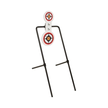 Picture of Allen EZ-Aim Hardrock AR500 Round Spinner Targets & Stand for Rimfire Rounds & Centerfire Pistols 7.375"W x 21.75"H White/Red/Black 15344