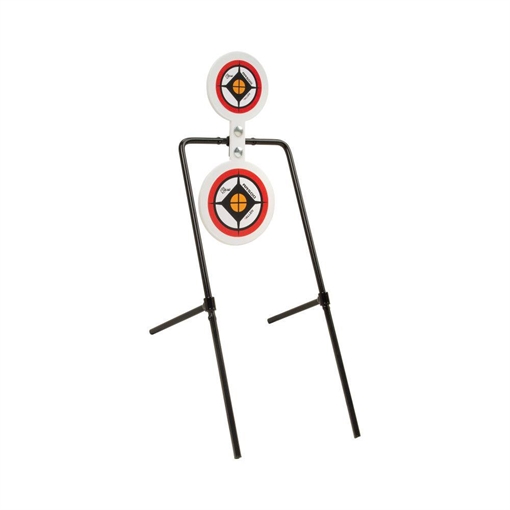 Picture of Allen EZ-Aim Hardrock AR500 Round Spinner Targets & Stand for Rimfire Rounds & Centerfire Pistols 7.375"W x 23"H White/Red/Black 15366